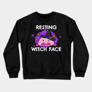 Halloween Resting Witch Face Funny Blobfish Costume Crewneck Sweatshirt